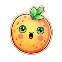 schattig guava sticker met grijnzend gezicht png