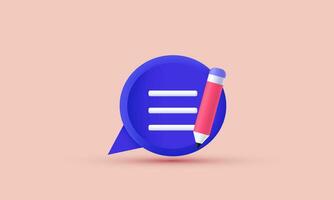 illustration unique copywriting writing document vector icon 3d  symbols isolated on background