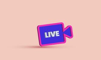 illustration unique live streaming social media vector icon 3d  symbols isolated on background