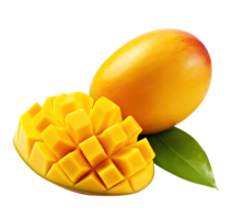 délicieux mangue des fruits Couper dehors, établi avec génératif ai png