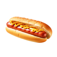 Hot dog with mustard and ketchup, created with Generative AI png