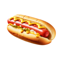 Hot dog with mustard and ketchup, created with Generative AI png