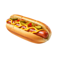 Hot dog with mustard and ketchup, created with Generative AI png