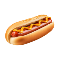 chaud chien avec moutarde et ketchup, établi avec génératif ai png