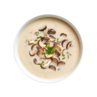 delicioso crema cuenco de seta sopa, creado con generativo ai png