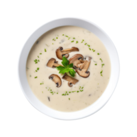 delicioso crema cuenco de seta sopa, creado con generativo ai png