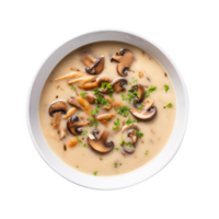 delicioso crema cuenco de seta sopa, creado con generativo ai png