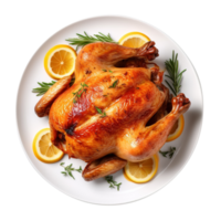 gustoso delizioso arrostito totale pollo, creato con generativo ai png