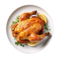 gustoso delizioso arrostito totale pollo, creato con generativo ai png