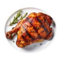 savoureux rôti délicieux rôti grillé poulet, établi avec génératif ai png