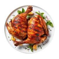 savoureux rôti délicieux rôti grillé poulet, établi avec génératif ai png