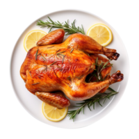 gustoso delizioso arrostito totale pollo, creato con generativo ai png