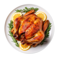 Tasty Delicious roasted whole Chicken, created with Generative AI png