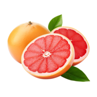 heerlijk grapefruit met bladeren plak, gemaakt met generatief ai png