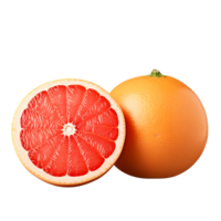 Delicious grapefruit with leaves slice, created with Generative AI png