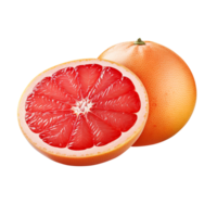 Delicious grapefruit with leaves slice, created with Generative AI png