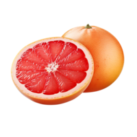 Delicious grapefruit with leaves slice, created with png