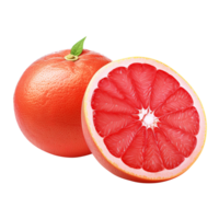 Delicious grapefruit with leaves slice, created with Generative AI png