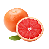 Delicious grapefruit with leaves slice, created with png