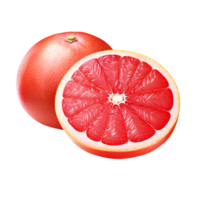 Delicious grapefruit with leaves slice, created with Generative AI png