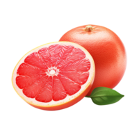 Delicious grapefruit with leaves slice, created with png