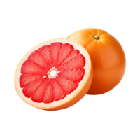 Delicious grapefruit with leaves slice, created with Generative AI png