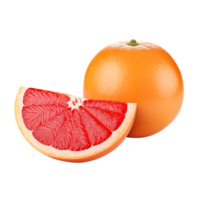 Delicious grapefruit with leaves slice, created with Generative AI png