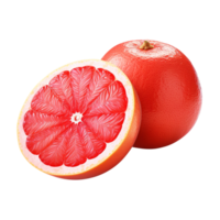 Delicious grapefruit with leaves slice, created with Generative AI png