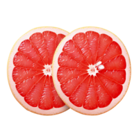 Delicious grapefruit with leaves slice, created with Generative AI png