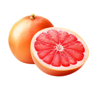 Delicious grapefruit with leaves slice, created with png