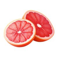 Delicious grapefruit with leaves slice, created with Generative AI png