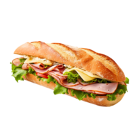 Sandwich with ham and vegetables, created with Generative AI png