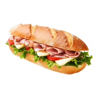 Sandwich with ham and vegetables, created with Generative AI png