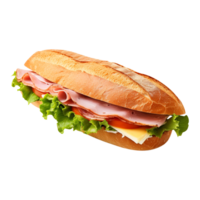 Sandwich with ham and vegetables, created with Generative AI png