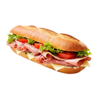 Sandwich with ham and vegetables, created with Generative AI png