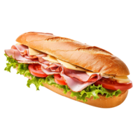 Sandwich with ham and vegetables, created with Generative AI png