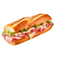 Sandwich with ham and vegetables, created with Generative AI png