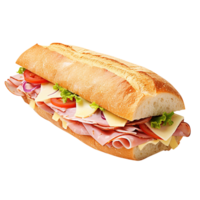 Sandwich with ham and vegetables, created with Generative AI png