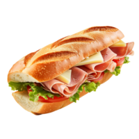 Sandwich with ham and vegetables, created with Generative AI png