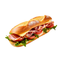 Sandwich with ham and vegetables, created with Generative AI png