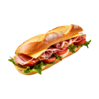 Sandwich with ham and vegetables, created with Generative AI png