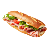 Sandwich with ham and vegetables, created with Generative AI png