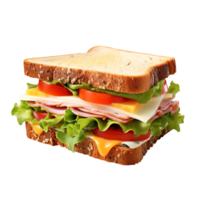 Sandwich with ham and vegetables, created with Generative AI png