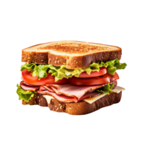 Sandwich with ham and vegetables, created with Generative AI png