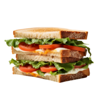 Sandwich with ham and vegetables, created with Generative AI png