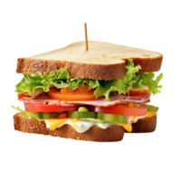 Sandwich with ham and vegetables, created with Generative AI png