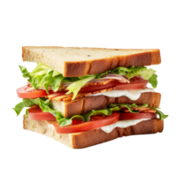 Sandwich with ham and vegetables, created with Generative AI png