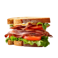 Sandwich with ham and vegetables, created with Generative AI png