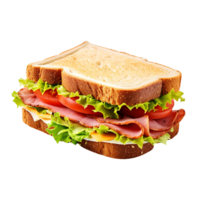 Sandwich with ham and vegetables, created with Generative AI png