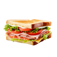 Sandwich with ham and vegetables, created with Generative AI png